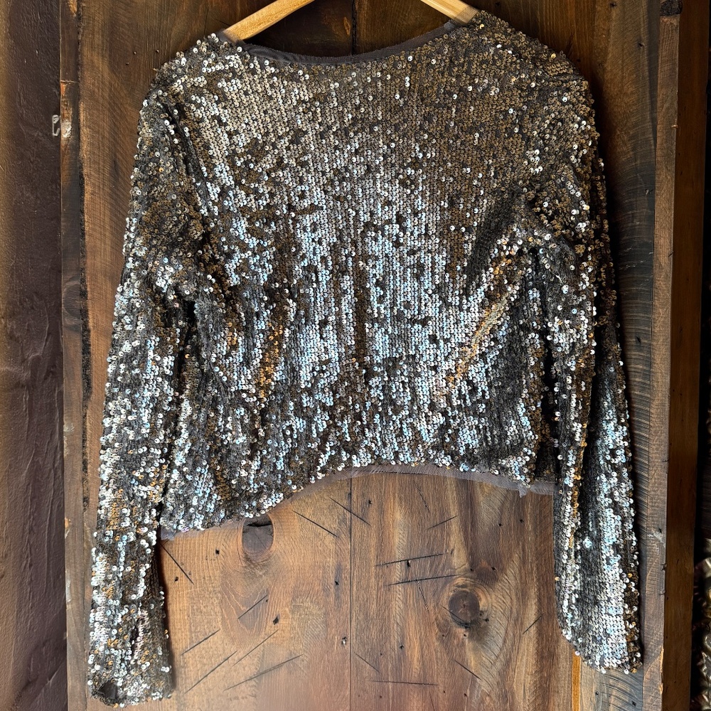 Silver Sequin Open Front Jacket! - image 5